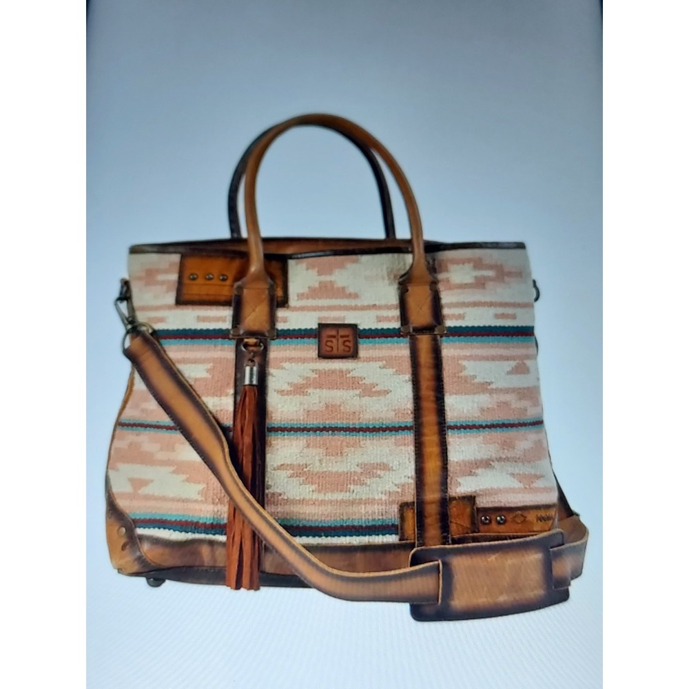 STS Ranchwear Tan, Cream and Turquoise Southwestern Tote